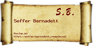 Seffer Bernadett névjegykártya
